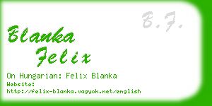 blanka felix business card